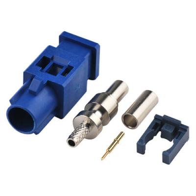 China Automotive Blue Fakra C Crimp Male Connector For Car GPS Antenna RG174 RG316 Cable for sale