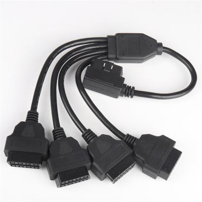 China For OBD2 Automotive Diagnostic Cable 1 To 4 OBD2 16Pin Female Female 0.5M Male for sale