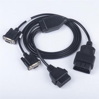 China Car OBD2 Switch 1 OBD2 Femlae 2 DB9 RS232 EWP Male Female Cable Assembly For Emgrand for sale