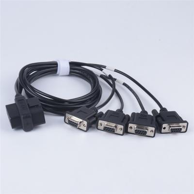 China Car OBD2 Male Female Combo Connector Switch 4 DB9 RS232 Female Cable Assembly for sale