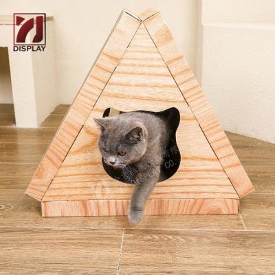 China Viable Triangle Cat Scratcher Toy Ball Cat Toy Scratcher Triangle Corrugated Cat Scratcher Paper Pad for sale