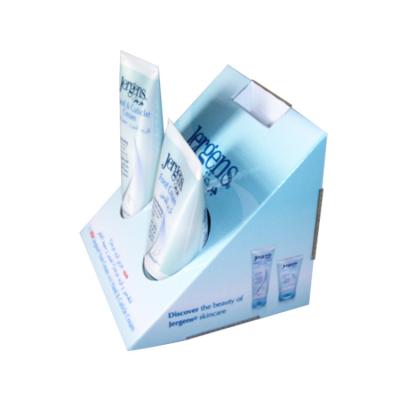 China Retail YJ Advertising Display Body Care Cardboard Display Table Counters Display For Cosmetics for sale