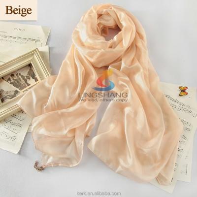 China New style spring summer 100% multifunctional silk head scarf, solid color scarf, Malaysia head scarf for sale