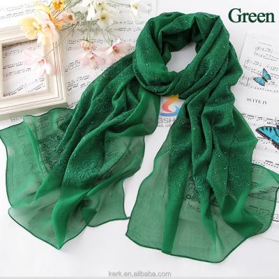 China Multifunctional Hot Sale Plain Hijab Sparkle Glitter Muslim Solid Color Maxi Shimmer Shawl Women Scarves for sale