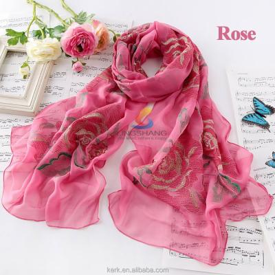 China Multifunctional 100% Silk Feeling Polyester Branded Fashion Luxury Scarves Embroidery Cheap Shawl Scarf Hijab Interesting for sale