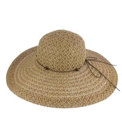 China Beautiful shape spring and summer fashion lady hand crochet hat female straw hat for sale