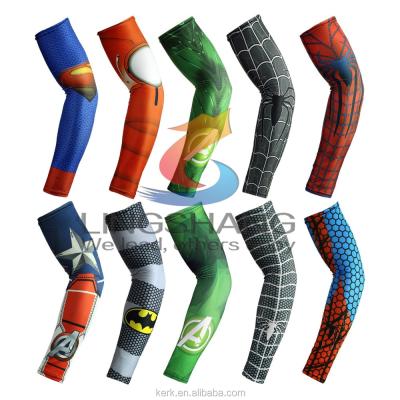 China New Design Antibacterial Wholesale Warm Elastic UV Protection Quick Drying 100% Polyester Breathable Color Print Sports Use Arm Sleeves for sale