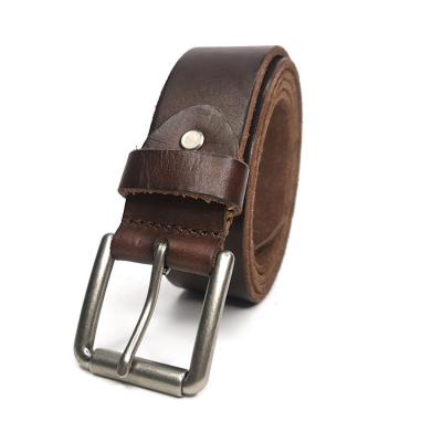 China Retro Fashion Vintage Leather Belt Men's Leather Belts for Men Brand Printing Logo Men's Belt Custom Genuine Leather for sale