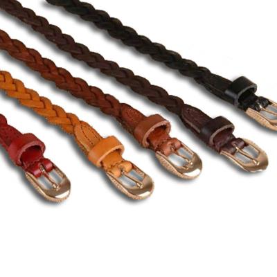 China Trendy Casual Fashion Belts for Ladies Braided Casual Cowhide Belt Leather Belt Slim Women's Female Models for sale