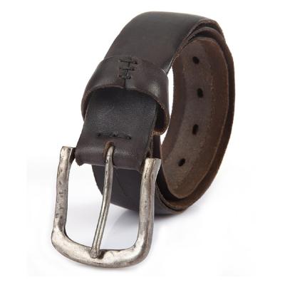 China Custom Alloy Genuine Pin Buckle Cowhide Genuine Leather Pin Buckle Real Leather Belts Men's Leather Belt Fashion.Casual.Business Belt For Men for sale