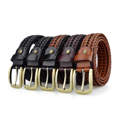 China Fashion Vintage Trendy Personality Braided Bond Leather Belt Synthetic Leather Belt For Men Dress Belt for sale