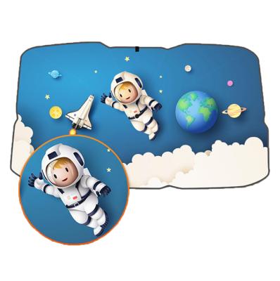 China Durable Summer Windshield Cover Car Sunshade Cute Printing UV Resistant Foldable Umbrella for sale