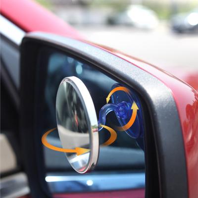 China Increase Viewing Angles New Design 2020 360 Degree Rotation Adjustable Round Hd Car Rear View Mirror Glass Blind Spot Frameless Convex Mirror for sale