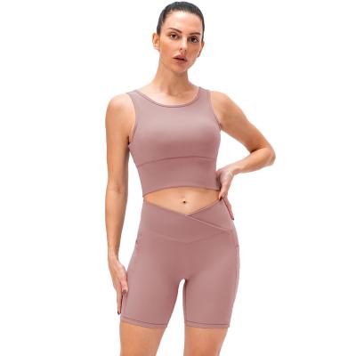 China Breathable Vintage Adults Polyester fitness set clothing woman 2 piece summer Ribbed yoga set for sale