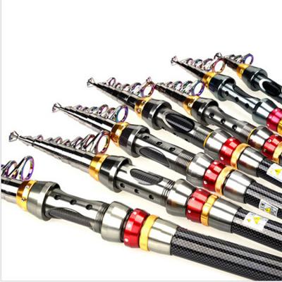 China Carbon CASTSOON Mini Sea Fishing Rod Rainbow 1.8M-3.6M Ring Handle Saltwater Carbon Fiber Telescopic Fishing Rods for sale