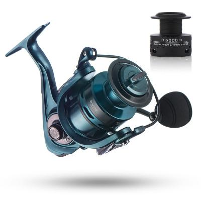 China LEFT HAND CASTSOON 5.5:1 1000-7000 Series EVA Metal Spool Spinning Fishing Reel 15.5KG Drag Wheel for sale