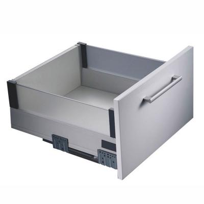 China Double Wall Metal Drawer With Modernplus Glass Tandem Slim Box Soft Closing Drawer With Glass for sale