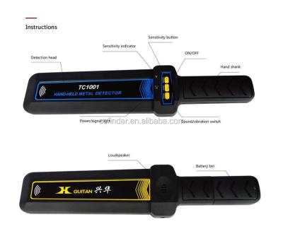 China TC1001 Guitan Airport Security Detector Stable Performance Hand Held Metal Detector for sale