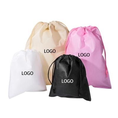 China Folding Accept Customized Logo Nonwoven Fabric Pouch Drawstring Bag for sale