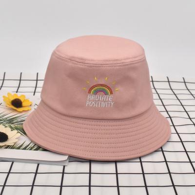 China Eco-Friendly High Quality Rainbow Embroidery Bucket Hat With Custom Logo, Custom Logo Bucket Hat for sale