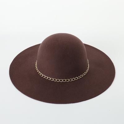 China Picture Flat Wide Brim Woman Soft Wool Felt Hat With Band for sale