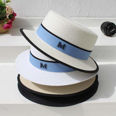 China Good Quality Flat Top Hat Suntan Beach Outdoor Comfortable Wear Straw Hat for sale