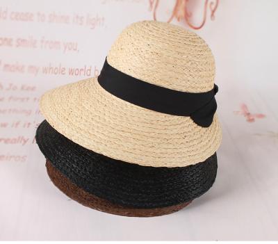 China Straw Hat Big Wide Brim Beach Sun Hat Comfortable Foldable Block Hat UV Protection Women's Summer Hat for sale