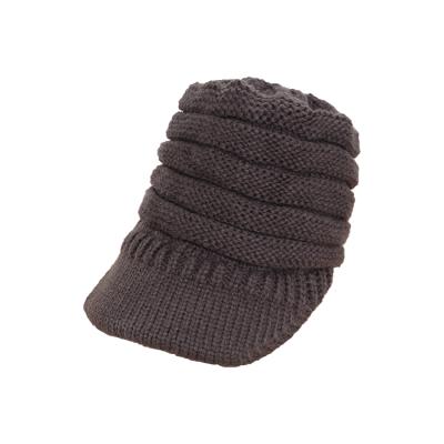 China JOINT Stylish Knit Brim Protection Head Pure Color Knitted Hat for sale