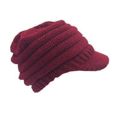 China COMMON Wholesale Custom Winter Visor Knit Caps Hat For Women for sale