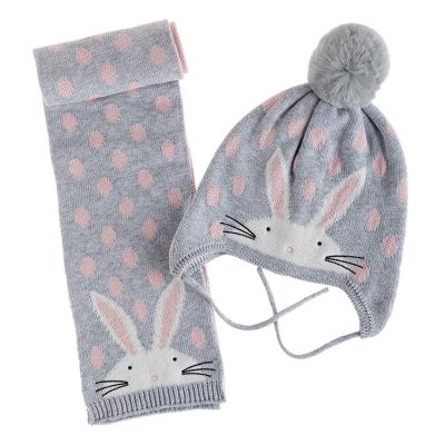 China Eco-Friendly Winter Custom Jacquard Knitting Lovely Girls Hat Beanie And Scarf Set for sale