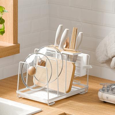 China Amazon Kitchen Viable Hot Selling High Quality Utensils Drying Rack Multifunctional Stainless Steel Tableware Storage Rack for sale