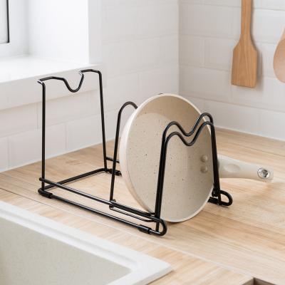 China Wholesale Viable Organizer Kitchen Metal Iron Knife Cover Lid Cutting Pan Pot Chopper Storage Rack Holder for sale