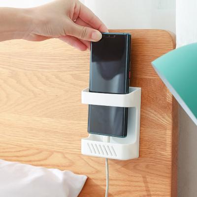 China Punch Organizer Storage Box Remote Cell Phone Socket Viable Free Wall Mounted Control Mounted Holder Charging Multifunctional Hook for sale