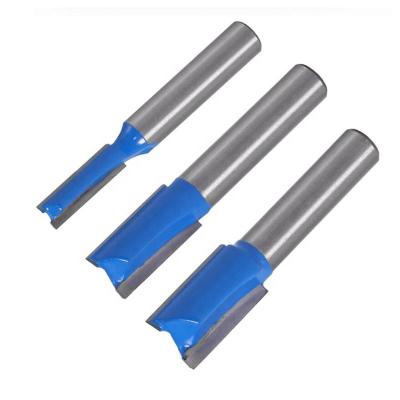 China Carbon Steel 8mm Shank Woodworking Slotting Straight Double Edged Straight End Mill Cutter for sale