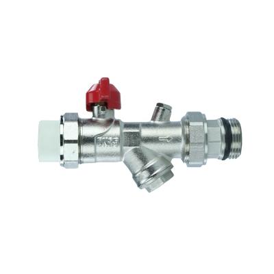 China OUKE General Radiant Floor Heating DN25 Brass Ball Valves For Heating Stainless Steel Manifold for sale