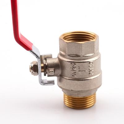 China OUKE General China 1 Inch Left Brass Full Ball Valve PN25 CW617N For Water for sale