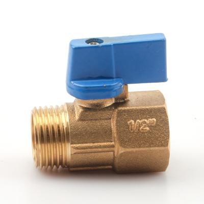 China OUKE Brass Water Flow Mini Ball Valve Quick Open Control 1/2' FM General Natural Thread Color for sale