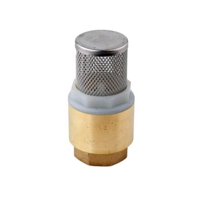 China General Brass Vertical Spring Foot Filter Stainless Steel Foot Check Valve for sale