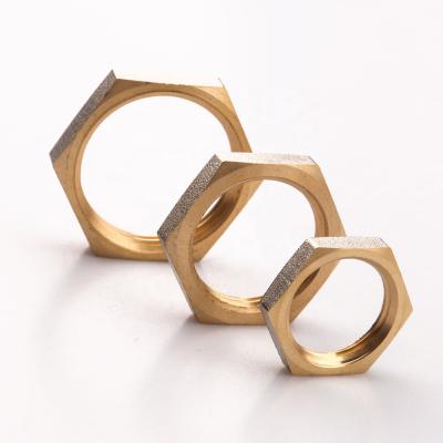 China OUKE Forged Brass Flange Brass Hex Nuts With Nickel Plating At Wholesale Price Hex Flange Nut for sale