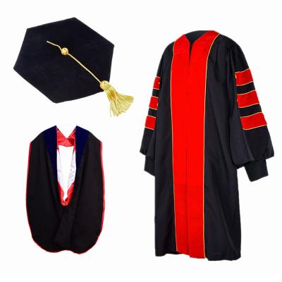 China Doctoral Gown Graduation Gown With Hat Phd Gown Academic Dress for sale