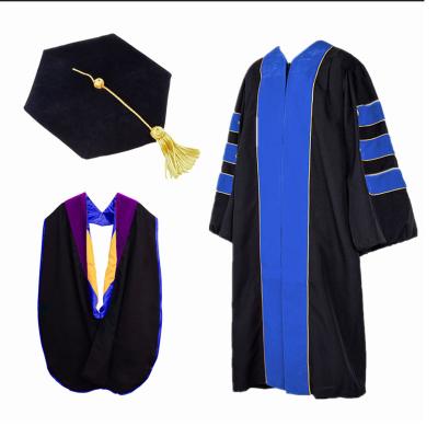 China Gown Phd Graduation Gown; Tam With Gold Bullion Tassel doctoral for sale