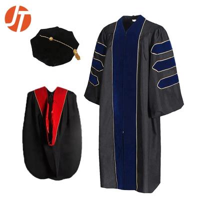 China China Supply Matte Black University Graduation Gown Gown And Hats for sale