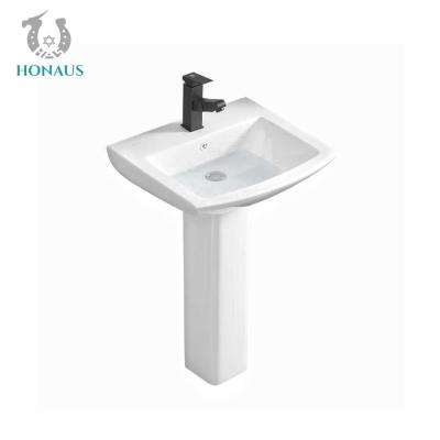 China Creamic Full Pedestal wash Basin Floor Mounted Bathroom Sanitary Ware for sale