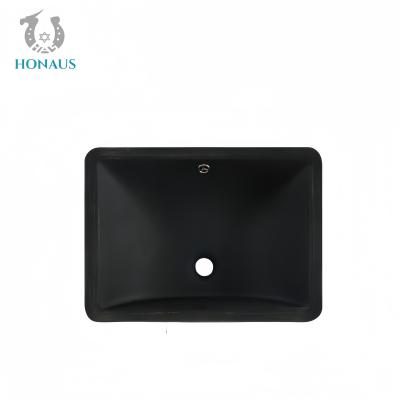 China Rectangular Under Mounted Bathroom Inset Basin Matt Black CE CUPC for sale