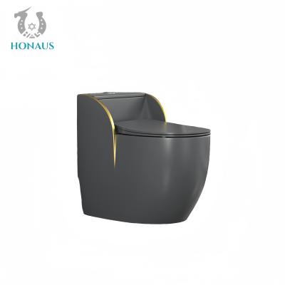 China Multi Color Ceramic One Piece Toilet Bowl Luxury Design Hotel Modern Bathroom Use for sale