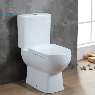 China Mix. Pit Spacing 250-305mm Wash Down Flush System Two Piece Toilet Bowl In Ceramic White for sale