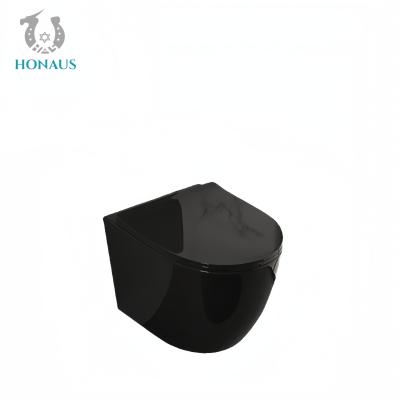 China Luxury Bathroom Wall Hung Toilet Bowl Square Easy Cleaning P Trap 180mm Premium Ceramic for sale