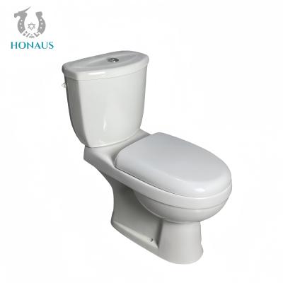 China Project Use Two Piece Toilet Bowl Ceramic White Elongated Design 680*760*390mm for sale