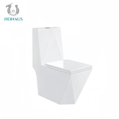 China Ceramic One Piece Toilet Bowl Diamond Cut Shape Modern Style Multi Colors for sale