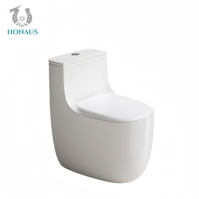 China One Piece Toilet Bowl Siphonic Vortex Flush Round High Temp Burned Ceramic Silent Lid for sale